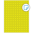 0.5" Fluorescent Yellow Circular Sheet Labels - Removable Adhesive