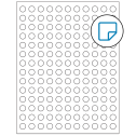 0.5" White Circular Sheet Labels - Removable Adhesive