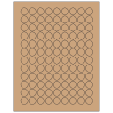 0.75" Brown Kraft Circular Sheet Labels