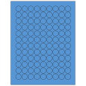 0.75" Fluorescent Blue Circular Sheet Labels