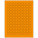 0.75" Fluorescent Orange Circular Sheet Labels