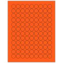 0.75" Fluorescent Red Circular Sheet Labels