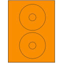 4.5" Fluorescent Orange Circular Sheet Labels