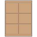 4" x 3" Brown Kraft Rectangular Sheet Labels