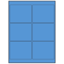 4" x 3" Fluorescent Blue Rectangular Sheet Labels