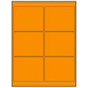 4" x 3" Fluorescent Orange Rectangular Sheet Labels