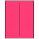 4" x 3" Fluorescent Pink Rectangular Sheet Labels