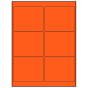 4" x 3" Fluorescent Red Rectangular Sheet Labels
