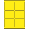 4" x 3" Fluorescent Yellow Rectangular Sheet Labels