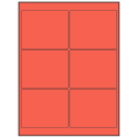 4" x 3" Red Rectangular Sheet Labels