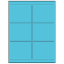 4" x 3" Turquoise Rectangular Sheet Labels