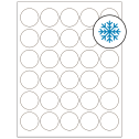1.5" White Circular Sheet Labels - Freezer Grade Adhesive