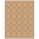 1.5" Brown Kraft Circular Sheet Labels