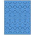 1.5" Fluorescent Blue Circular Sheet Labels
