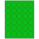 1.5" Fluorescent Green Circular Sheet Labels