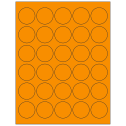 1.5" Fluorescent Orange Circular Sheet Labels