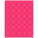 1.5" Fluorescent Pink Circular Sheet Labels