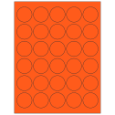 1.5" Fluorescent Red Circular Sheet Labels
