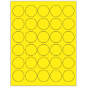 1.5" Fluorescent Yellow Circular Sheet Labels
