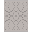 1.5" Gray Circular Sheet Labels