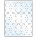 1.5" White Mid Gloss Circular Sheet Labels