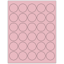 1.5" Pastel Pink Circular Sheet Labels