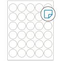 1.5" White Circular Sheet Labels - Removable Adhesive