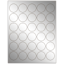 1.5" Silver Foil Circular Sheet Labels
