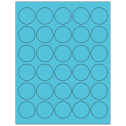 1.5" Turquoise Circular Sheet Labels