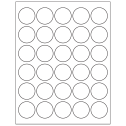 1.5" White Circular Sheet Labels