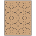 1.666" Brown Kraft Circular Sheet Labels