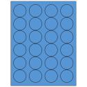 1.666" Fluorescent Blue Circular Sheet Labels