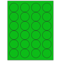 1.666" Fluorescent Green Circular Sheet Labels