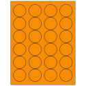 1.666" Fluorescent Orange Circular Sheet Labels