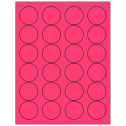 1.666" Fluorescent Pink Circular Sheet Labels