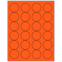 1.666" Fluorescent Red Circular Sheet Labels
