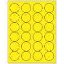 1.666" Fluorescent Yellow Circular Sheet Labels