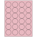 1.666" Pastel Pink Circular Sheet Labels