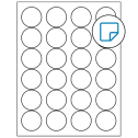 1.666" White Circular Sheet Labels - Removable Adhesive