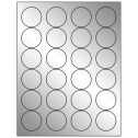 1.666" Silver Foil Circular Sheet Labels