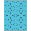 1.666" Turquoise Circular Sheet Labels
