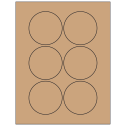3" Brown Kraft Circular Sheet Labels