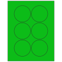 3" Fluorescent Green Circular Sheet Labels