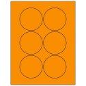 3" Fluorescent Orange Circular Sheet Labels