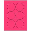 3" Fluorescent Pink Circular Sheet Labels