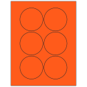3" Fluorescent Red Circular Sheet Labels