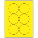 3" Fluorescent Yellow Circular Sheet Labels