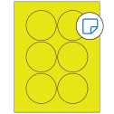 3" Fluorescent Yellow Circular Sheet Labels - Removable Adhesive
