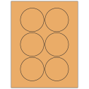 3" Pastel Orange Circular Sheet Labels