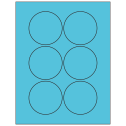 3" Turquoise Circular Sheet Labels